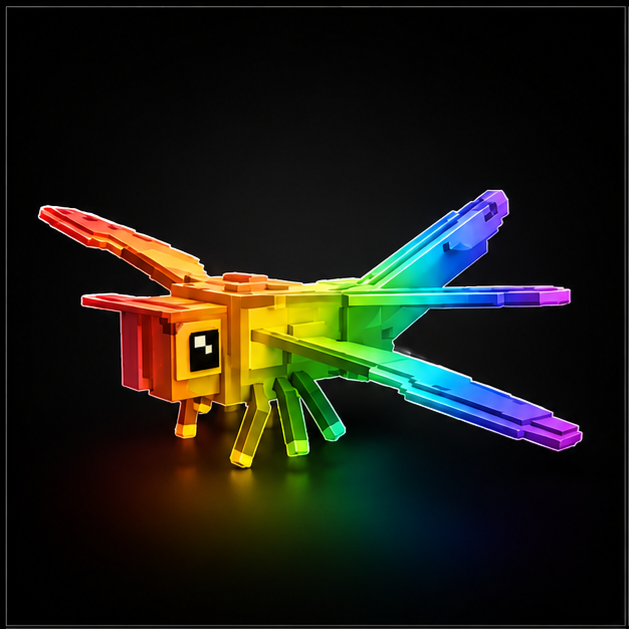 Rainbow Golden Dragonfly